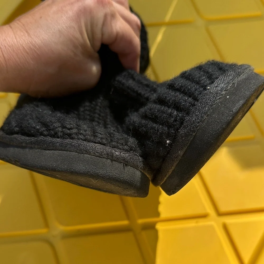 UGG Black Knit Kids Boots